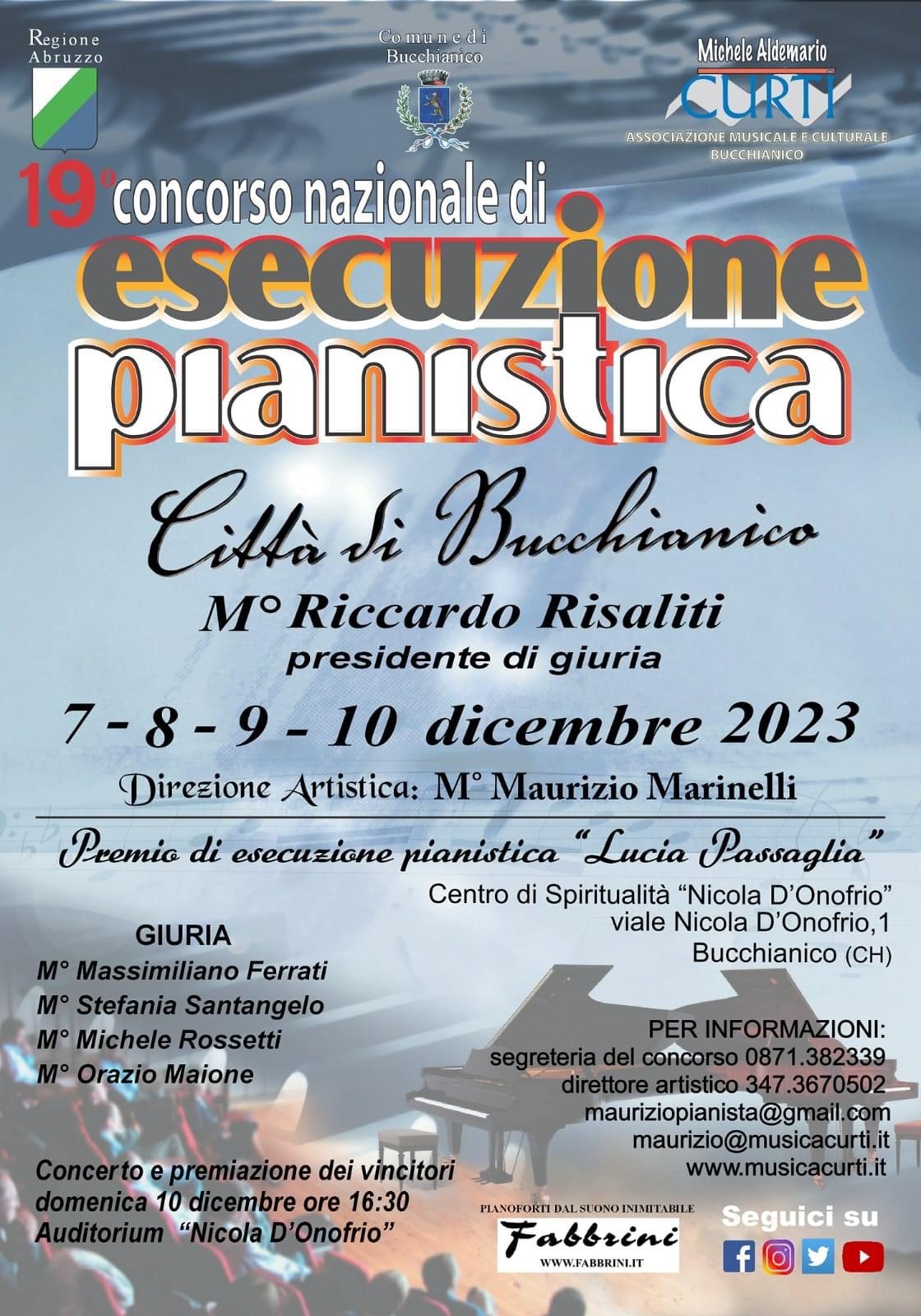 Jury Member at 19° Concorso Nazionale di Esecuzione Pianistica Città di Bucchianico