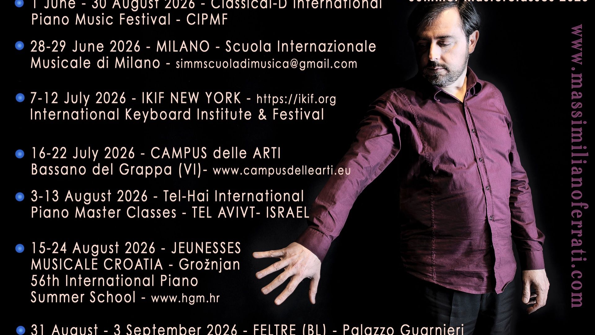 Summer Masterclass from June to September 2026